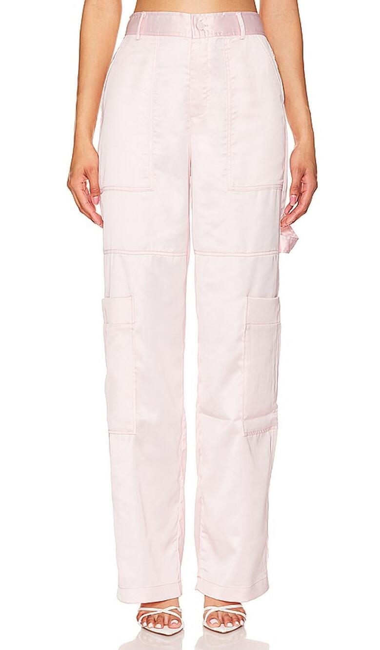 Bubish Satin Pink Lara Cargo Pants Size 4 NWT